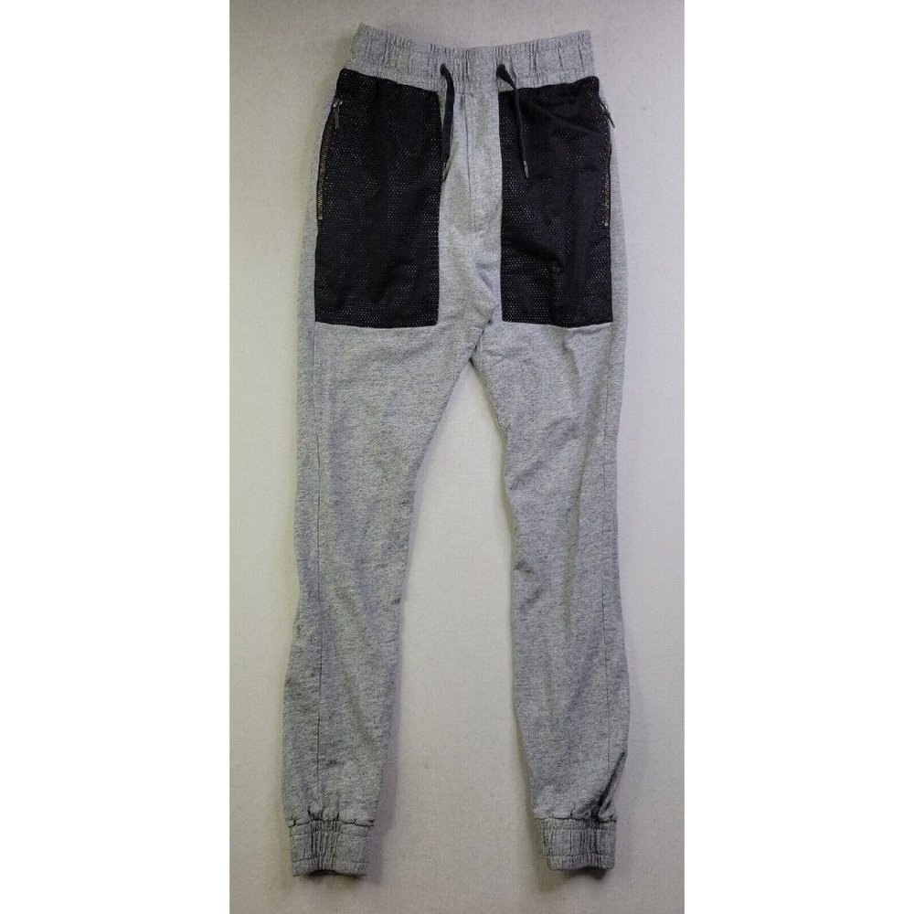 Zanerobe Women's XS Gray Sweatpants Jogger Elastic Waist Black Mesh *stain